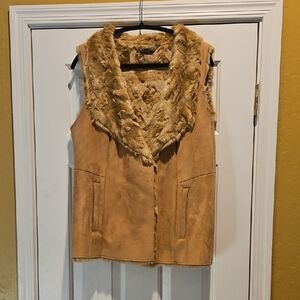 Rich Carmel Suede + Faux Fur Vest